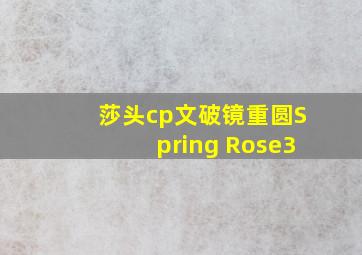 莎头cp文破镜重圆Spring Rose3